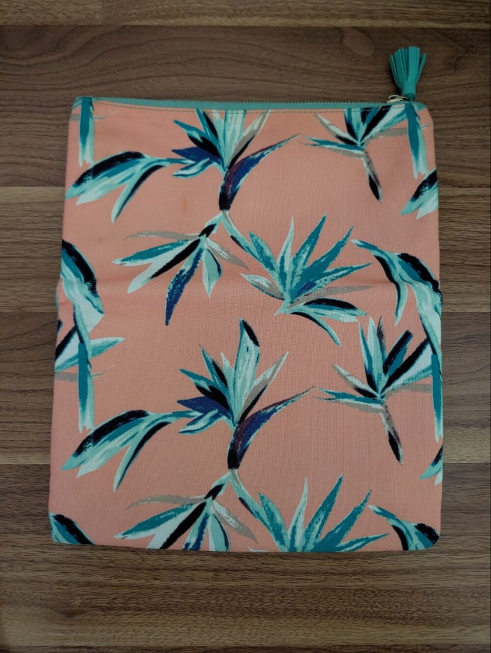 Rachel Pally Tropical Bird of Paradise Canvas & Leather Foldover Clutch